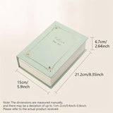 Creative PU Leather Jewelry Box Book Earrings Rings Necklace Organizer Holder - Green - Side View