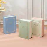 Creative PU Leather Jewelry Box Book Earrings Rings Necklace Organizer Holder - Green - Top-Down View