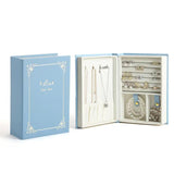 Creative PU Leather Jewelry Box Book Earrings Rings Necklace Organizer Holder - Green - Low Angle