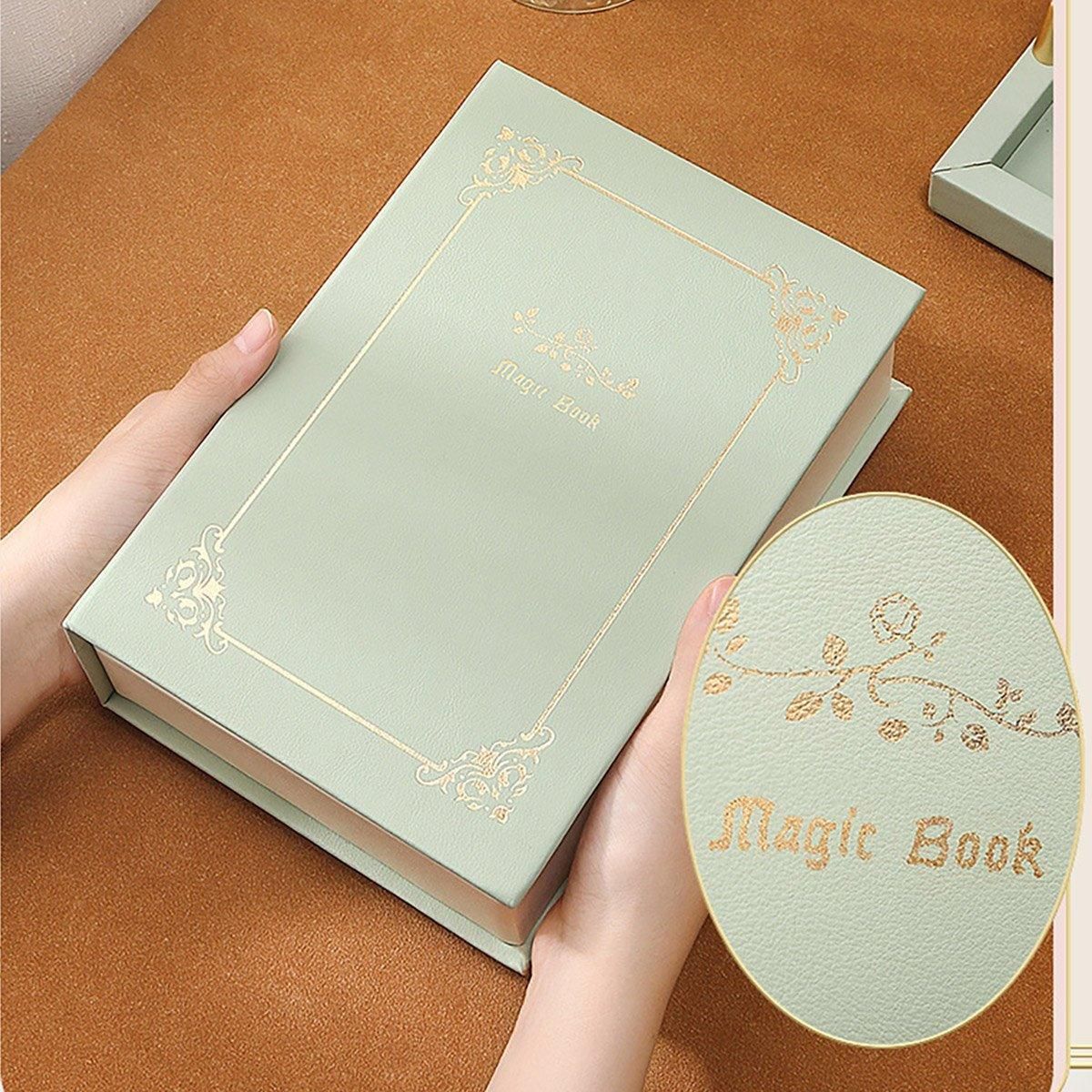 Creative PU Leather Jewelry Box Book Earrings Rings Necklace Organizer Holder - White