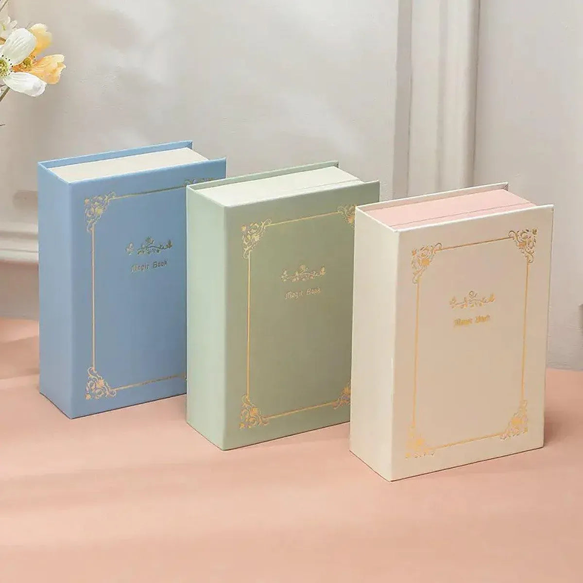 Creative PU Leather Jewelry Box Book Earrings Rings Necklace Organizer Holder - White