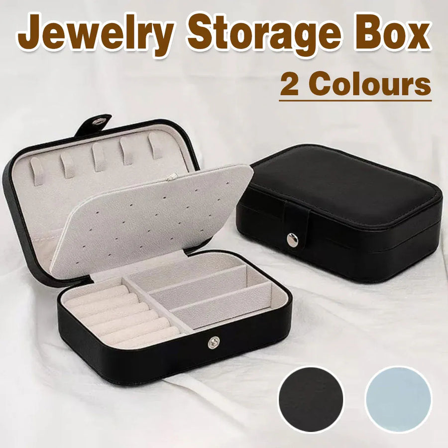 Jewelry Storage Box Travel Mini Case Portable Small Organiser for Rings Earrings - Blue