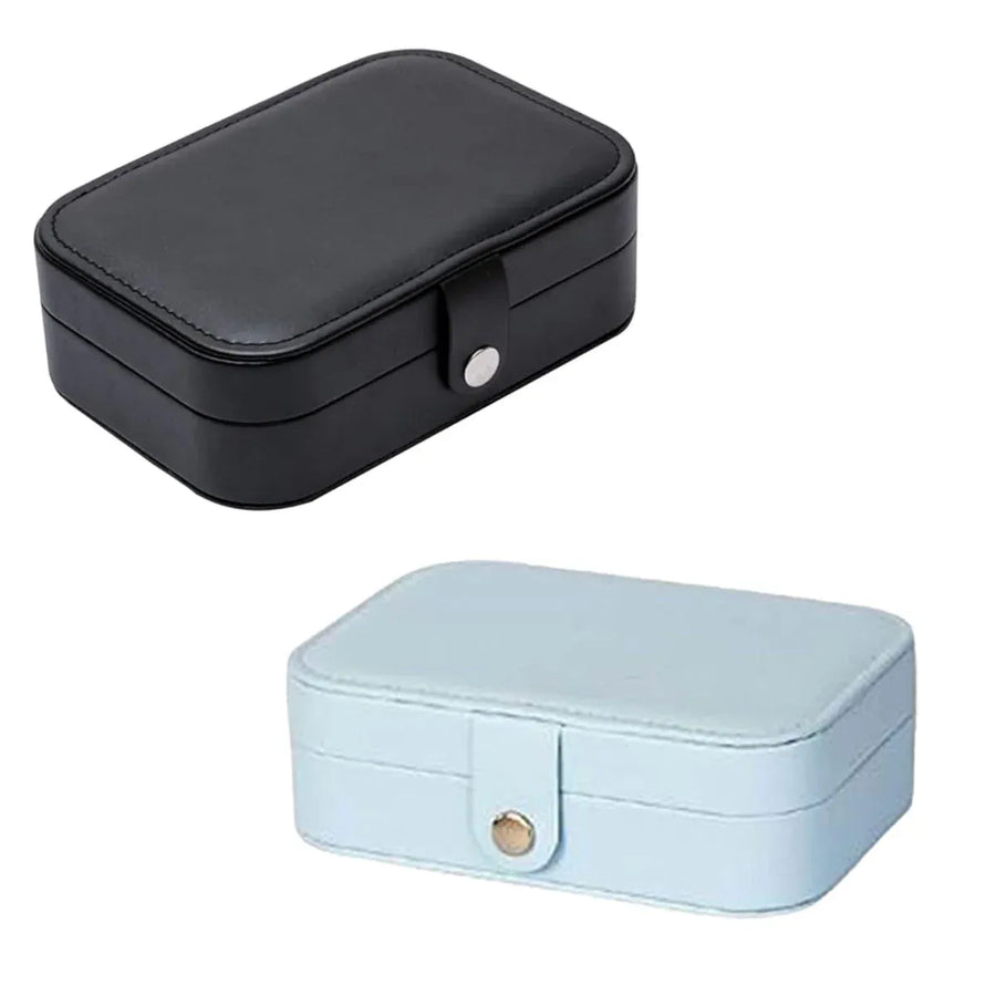 Jewelry Storage Box Travel Mini Case Portable Small Organiser for Rings Earrings - Blue