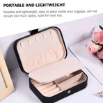 Jewelry Storage Box Travel Mini Case Portable Small Organiser for Rings Earrings - Blue