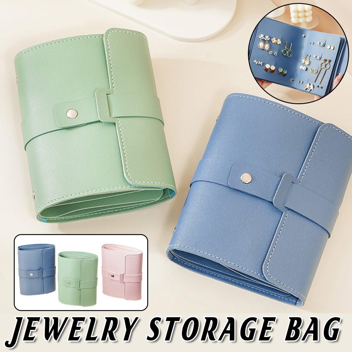 Travel Jewellery Storage Bag Portable Organizer Pouch for Rings Earrings Case - Blue