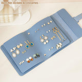 Travel Jewellery Storage Bag Portable Organizer Pouch for Rings Earrings Case - Blue - 45-Degree Angle