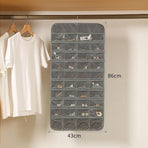 48 Pockets Jewelry Hanging Storage Organizer Holder Earring Display Pouch Bag - Beige