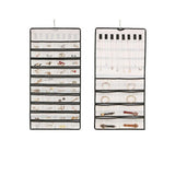 48 Pockets Jewelry Hanging Storage Organizer Holder Earring Display Pouch Bag - Beige - Extra Image