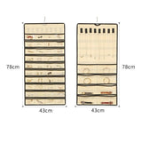 48 Pockets Jewelry Hanging Storage Organizer Holder Earring Display Pouch Bag - Grey