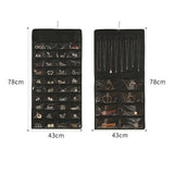 48 Pockets Jewelry Hanging Storage Organizer Holder Earring Display Pouch Bag - Grey - Top-Down View