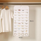 48 Pockets Jewelry Hanging Storage Organizer Holder Earring Display Pouch Bag - White