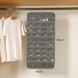 80 Pockets Jewelry Hanging Storage Organizer Holder Earring Display Pouch Bag - Beige - Side View