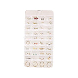 80 Pockets Jewelry Hanging Storage Organizer Holder Earring Display Pouch Bag - Beige - Extra Image