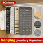 80 Pockets Jewelry Hanging Storage Organizer Holder Earring Display Pouch Bag - Grey