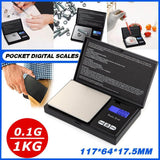Mini Digital Pocket Scale 0.1g to 1000g Precision Jewellery Kitchen Herb Weighing Tool