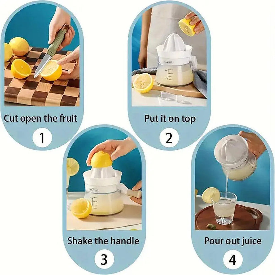 Manual Juice Extractor for Orange Lemon Home Citrus Juicer Hand Compressor - White