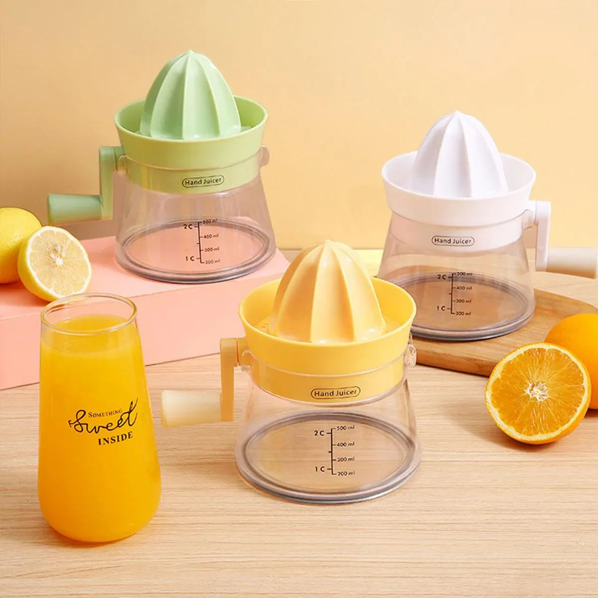 Manual Juice Extractor for Orange Lemon Home Citrus Juicer Hand Compressor - Yellow
