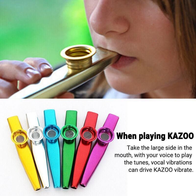 Kazoo Musical Instrument Mouth Flute Diaphragm Guitar Partner Harmonica Style - Red
