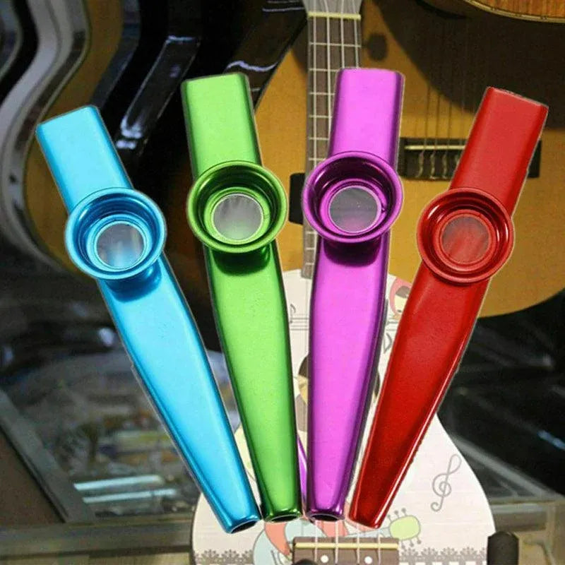 Kazoo Musical Instrument Mouth Flute Diaphragm Guitar Partner Harmonica Style - Silver