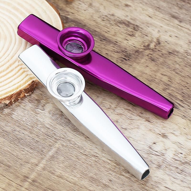 Kazoo Musical Instrument Mouth Flute Diaphragm Guitar Partner Harmonica Style - Silver