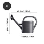 3L Gray Retro Watering Can Long Spout Large Capacity Shower Kettle for Garden
