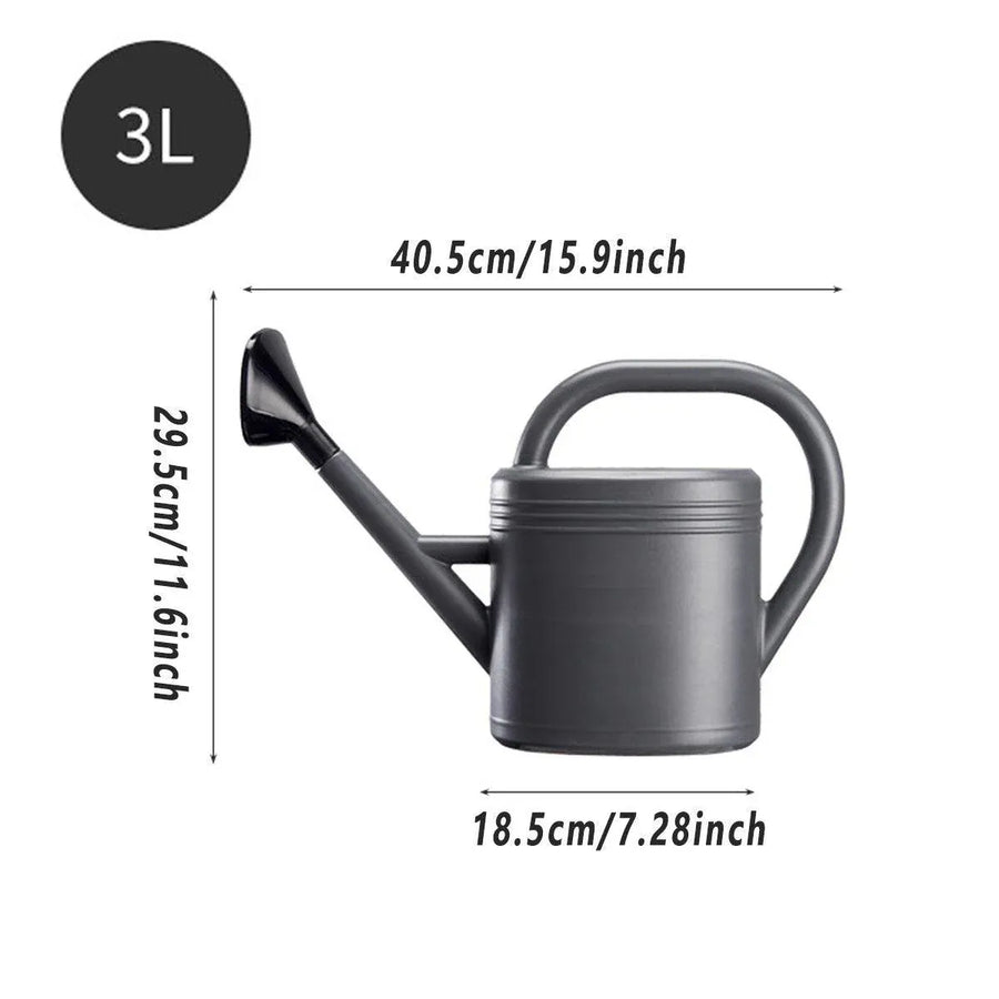 3L Gray Retro Watering Can Long Spout Large Capacity Shower Kettle for Garden