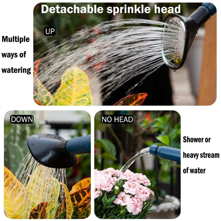 3L Gray Retro Watering Can Long Spout Large Capacity Shower Kettle for Garden