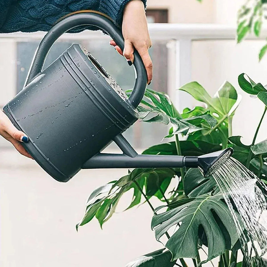 3L Gray Retro Watering Can Long Spout Large Capacity Shower Kettle for Garden