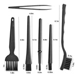 6PCS Anti-Static Keyboard Cleaning Kit Black Plastic Laptop PC Dust Cleaner Tool - Side View