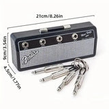 Guitar Shaped Wall Mounted Key Holder Decorative Storage Rack Home Organiser - Side View