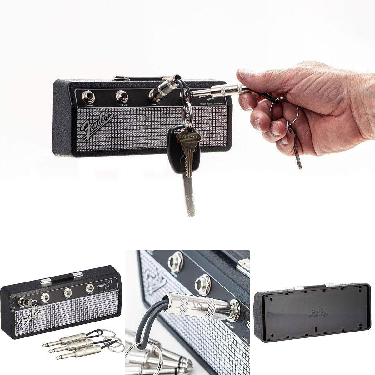 Guitar Shaped Wall Mounted Key Holder Decorative Storage Rack Home Organiser