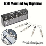 Guitar Shaped Wall Mounted Key Holder Decorative Storage Rack Home Organiser - Extra Image