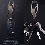 Stylish Metal Car Key Rings Alloy Chain Heavy Duty Gift Keyring Keychain Holder - Side View
