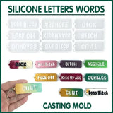 Letters Keychain Resin Epoxy Casting Mold Earring Pendant Mould Craft Silicone