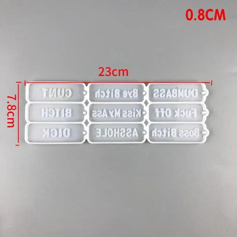 Letters Keychain Resin Epoxy Casting Mold Earring Pendant Mould Craft Silicone