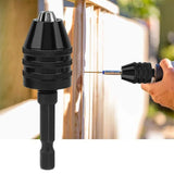 1/4inch Keyless Chuck Conversion Hex Shank Adapter Drill Bit Quick Change Driver HG - Close-Up Angle