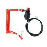 Boat Outboard Engine Motor Kill Stop Switch Emergency Tether Lanyard For Yamaha - Front View