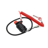 Boat Outboard Engine Motor Kill Stop Switch Emergency Tether Lanyard For Yamaha - Top-Down View