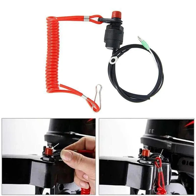 Boat Outboard Engine Motor Kill Stop Switch Emergency Tether Lanyard For Yamaha