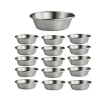 16PCS Stainless Steel Dip Dishes 10cm Small Bowls Condiment for Sushi Party