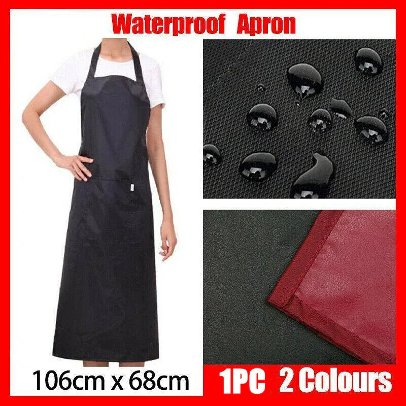 Heavy Duty PVC Waterproof Apron for Kitchen Butcher Cleaning 106x68cm - Red
