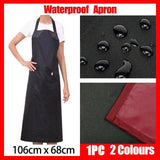 Heavy Duty PVC Waterproof Apron for Kitchen Butcher Cleaning 106x68cm - Red - Front View