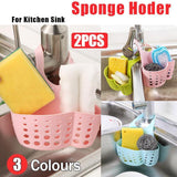 2PCS Kitchen Drain Holder Sponge Sink Storage Rack Basket Organizer Shelf Bathroom - Green