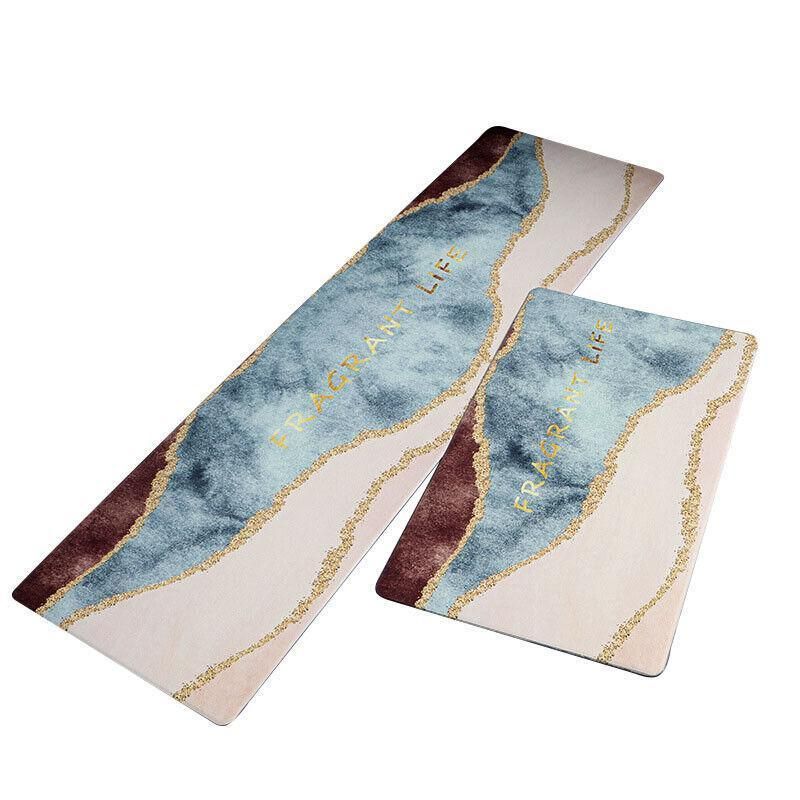 45x180cm Kitchen Mat Non-Slip Waterproof Pvc Floor Rug Carpet Anti-Oil Easy Clean - Gilding