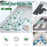 45x180cm Kitchen Mat Non-Slip Waterproof Pvc Floor Rug Carpet Anti-Oil Easy Clean - Leaf - Front View