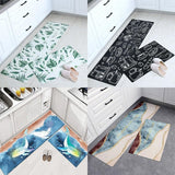 45x180cm Kitchen Mat Non-Slip Waterproof Pvc Floor Rug Carpet Anti-Oil Easy Clean - Leaf