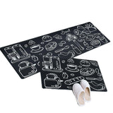 45x180cm Kitchen Mat Non-Slip Waterproof Pvc Floor Rug Carpet Anti-Oil Easy Clean - Leaf - Close-Up Angle