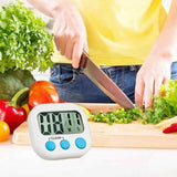 Kitchen Timer with Large LCD Display Screen and Back Mount Countdown Alarm - Top-Down View