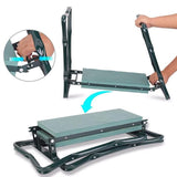 Foldable Garden Kneeler Seat with Tool Bag Comfortable EVA Pad for Outdoor Work - Rear View