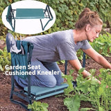 Foldable Garden Kneeler Seat with Tool Bag Comfortable EVA Pad for Outdoor Work